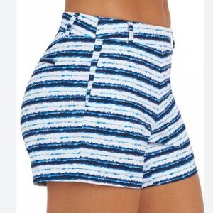 New SPANX Sunshine Shorts Blue Painted Stripe Size S